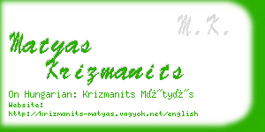 matyas krizmanits business card